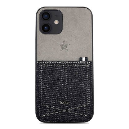 Apple iPhone 12 Kılıf Kajsa Denim Kapak - Görsel 4