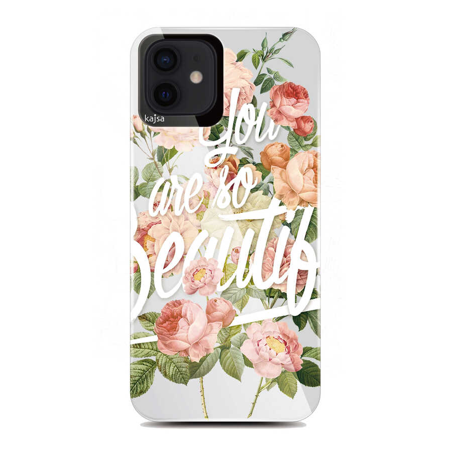 Apple iPhone 12 Kılıf Kajsa Floral Kapak - Görsel 2