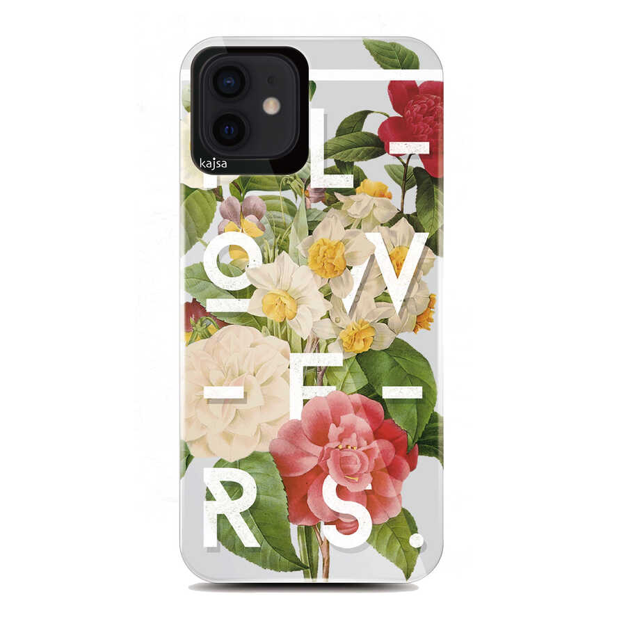 Apple iPhone 12 Kılıf Kajsa Floral Kapak - Görsel 4