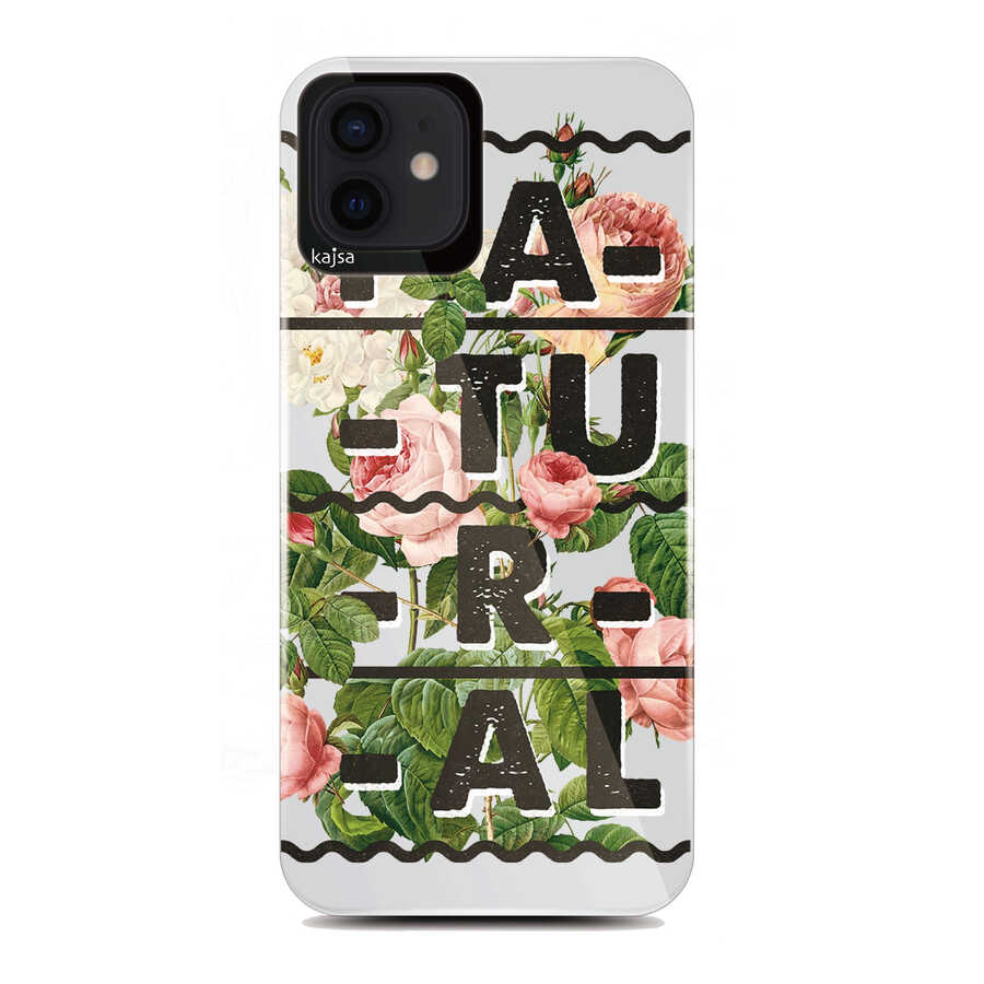 Apple iPhone 12 Kılıf Kajsa Floral Kapak - Görsel 5
