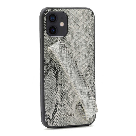 Apple iPhone 12 Kılıf Kajsa Glamorous Serisi Snake Handstrap Kapak