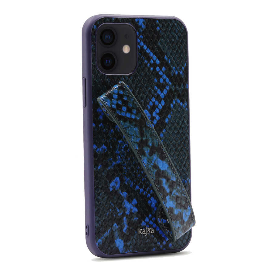 Apple iPhone 12 Kılıf Kajsa Glamorous Serisi Snake Handstrap Kapak - Görsel 2