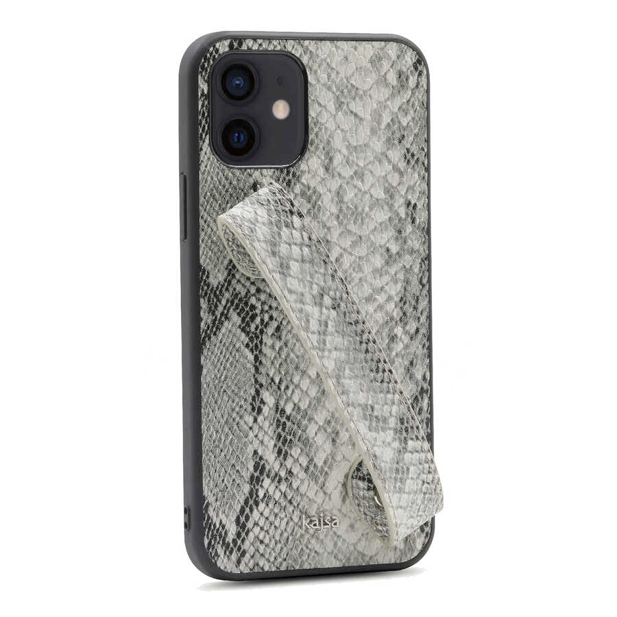 Apple iPhone 12 Kılıf Kajsa Glamorous Serisi Snake Handstrap Kapak - Görsel 3