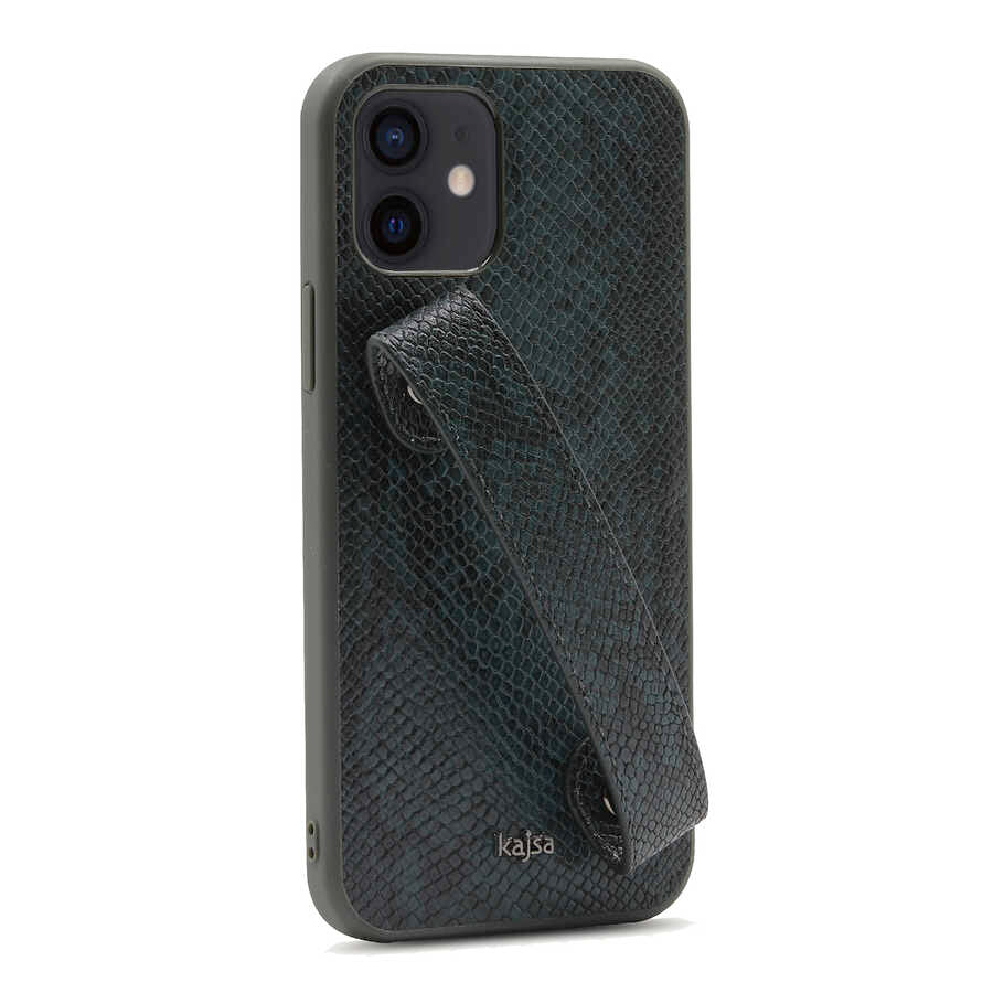 Apple iPhone 12 Kılıf Kajsa Glamorous Serisi Snake Handstrap Kapak - Görsel 5