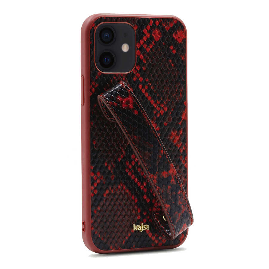 Apple iPhone 12 Kılıf Kajsa Glamorous Serisi Snake Handstrap Kapak - Görsel 6