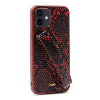 Apple iPhone 12 Kılıf Kajsa Glamorous Serisi Snake Handstrap Kapak - Görsel 6