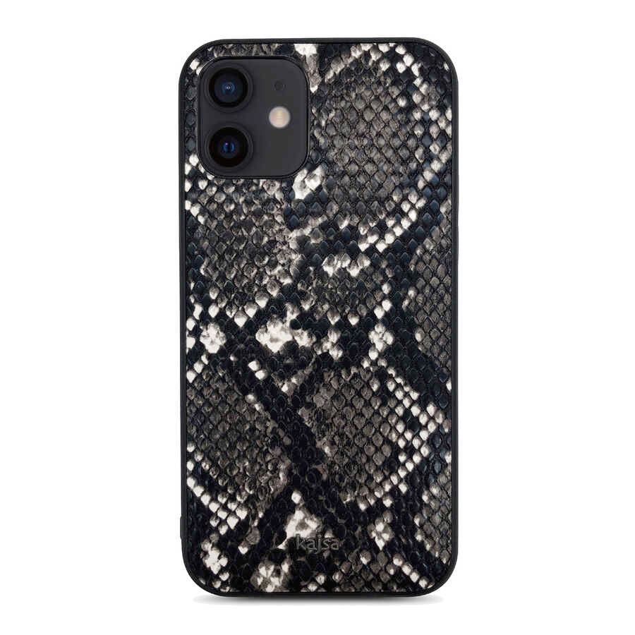 Apple iPhone 12 Kılıf Kajsa Glamorous Serisi Snake Pattern Kapak - Görsel 4