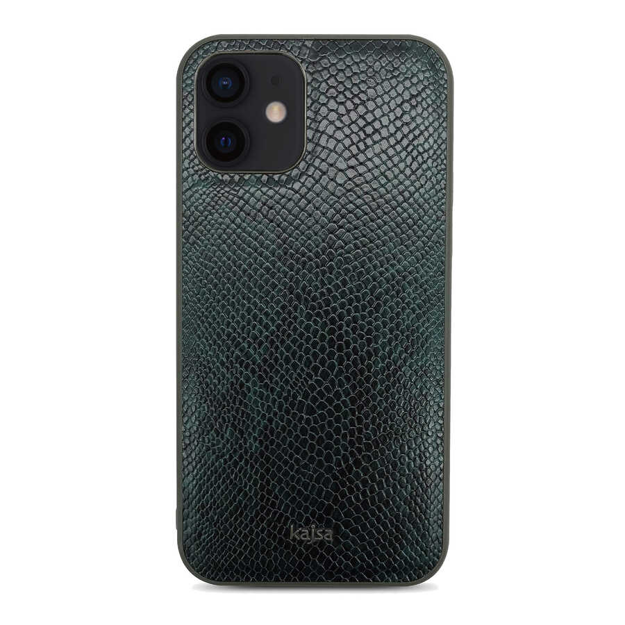 Apple iPhone 12 Kılıf Kajsa Glamorous Serisi Snake Pattern Kapak - Görsel 5