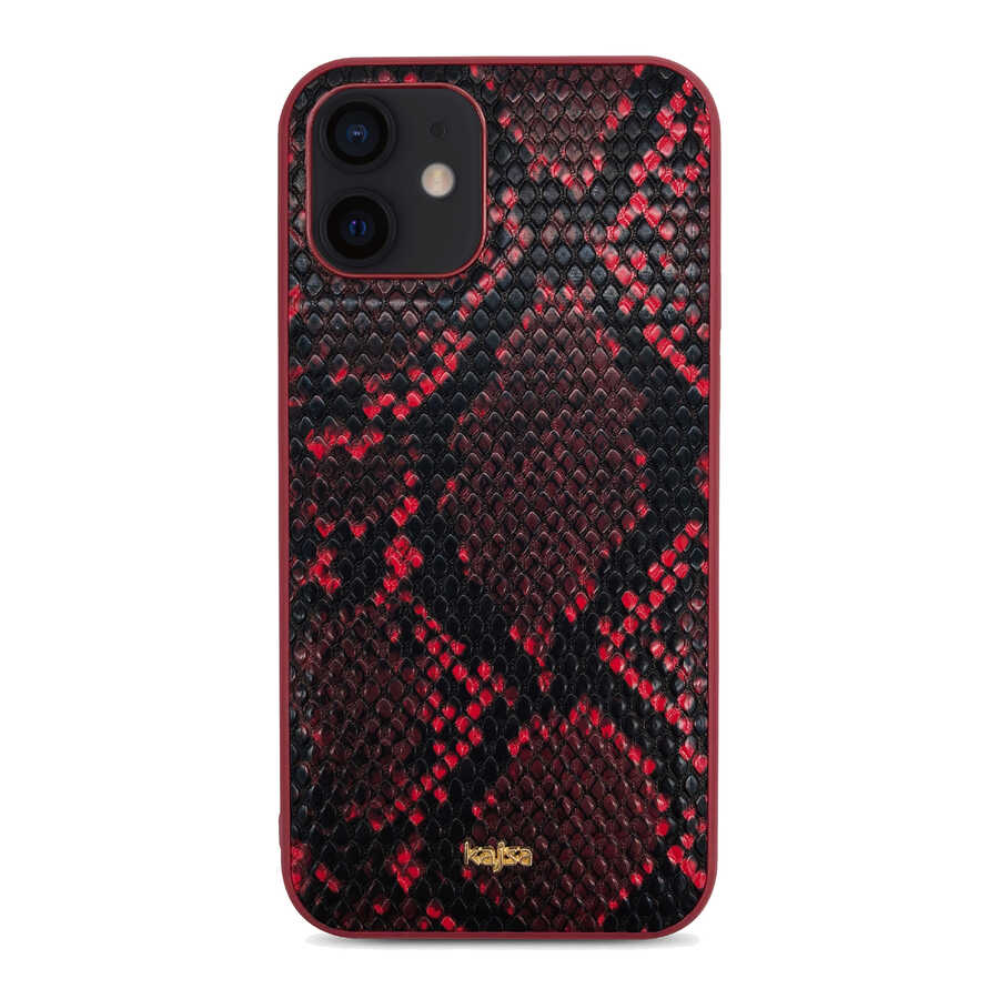 Apple iPhone 12 Kılıf Kajsa Glamorous Serisi Snake Pattern Kapak - Görsel 6