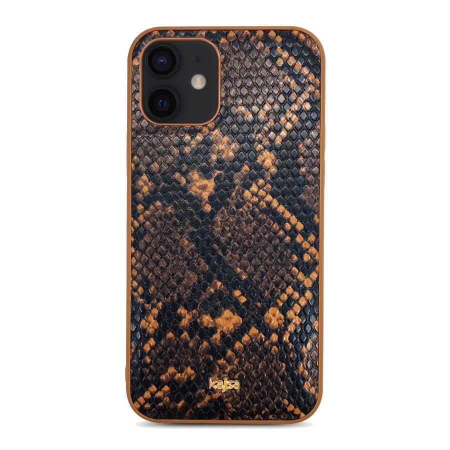 Apple iPhone 12 Kılıf Kajsa Glamorous Serisi Snake Pattern Kapak - Görsel 7