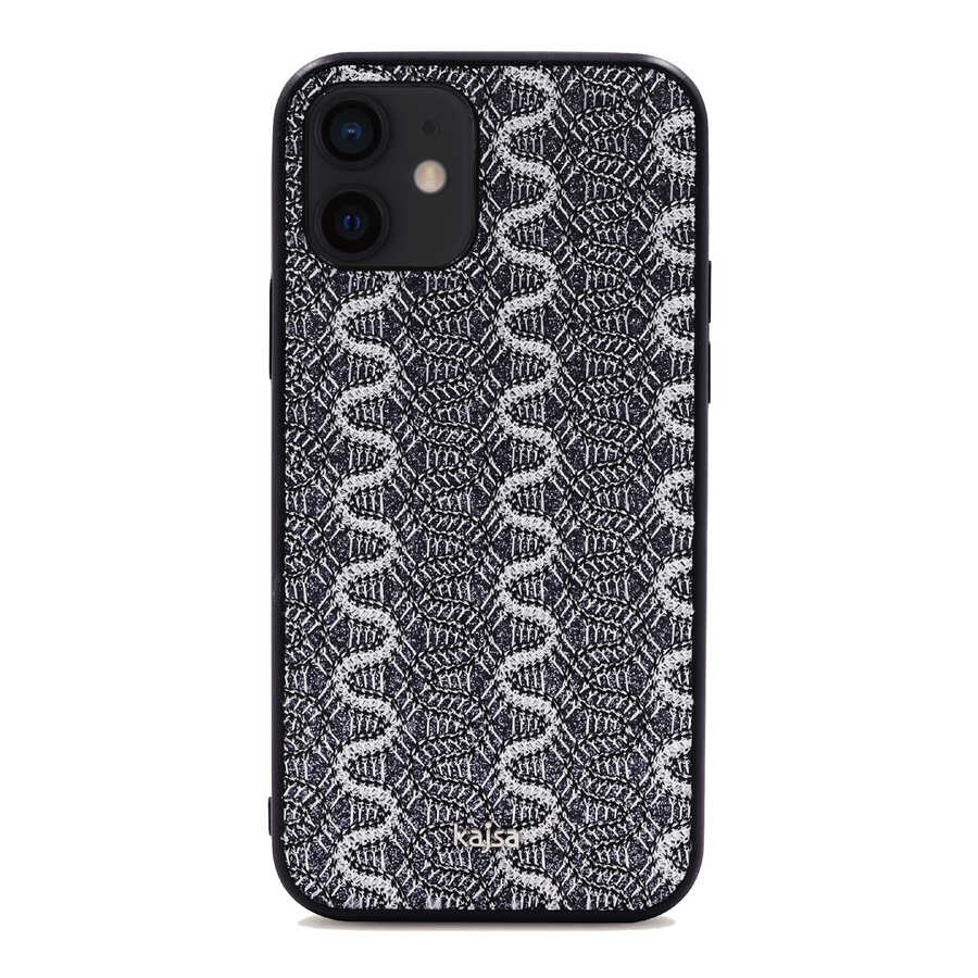 Apple iPhone 12 Kılıf Kajsa Glamorous Serisi Waterfall Pattern Kapak - Görsel 4