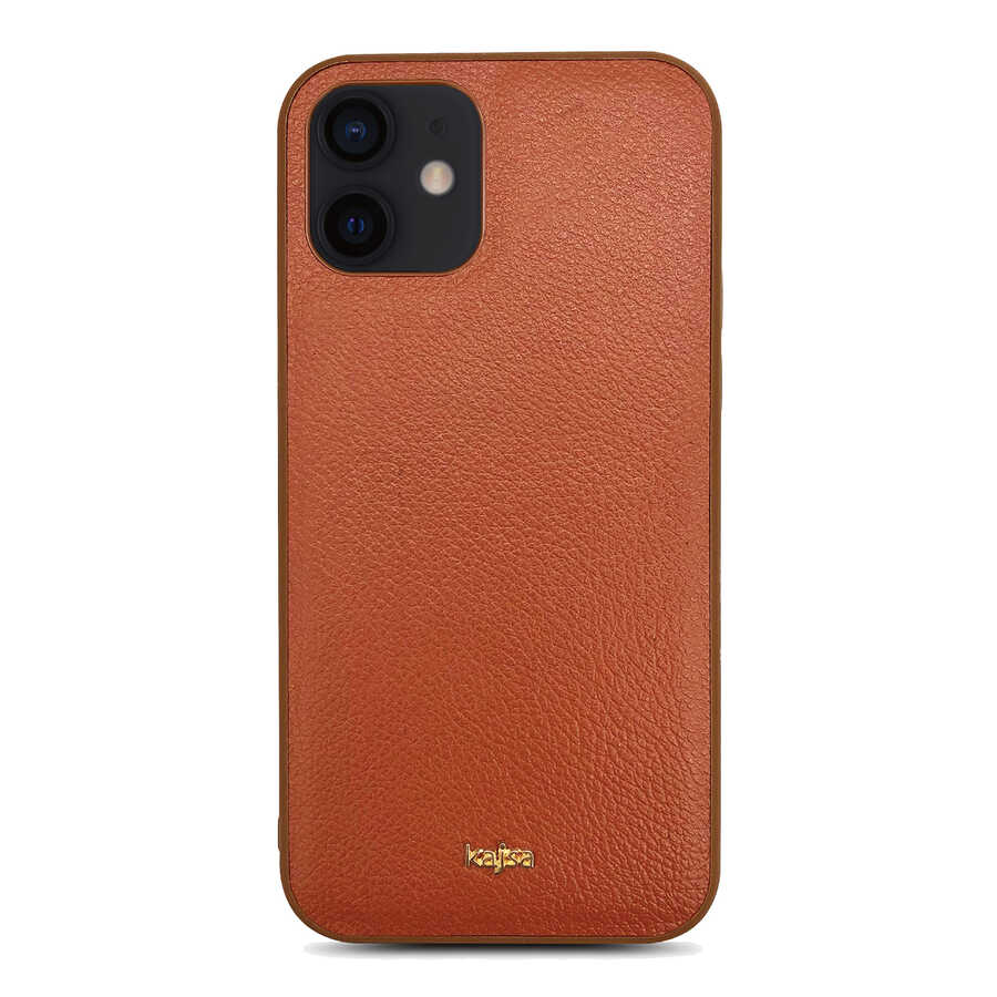 Apple iPhone 12 Kılıf Kajsa Luxe Collection Hakiki Deri Kapak - Görsel 4