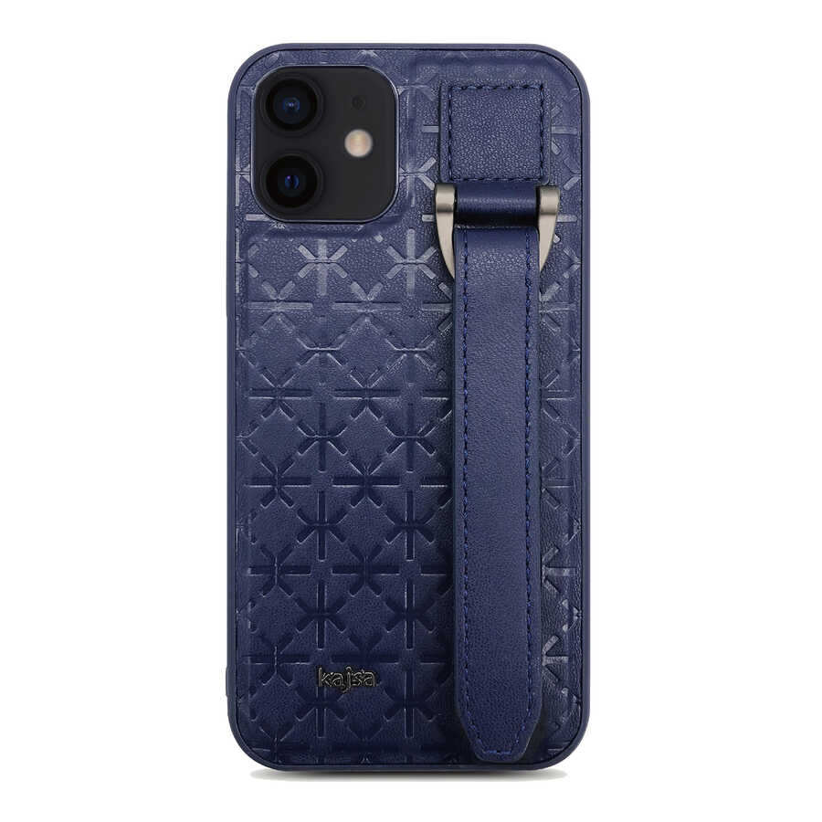 Apple iPhone 12 Kılıf Kajsa Neo Clasic Serisi Mono K Strap Kapak - Görsel 4