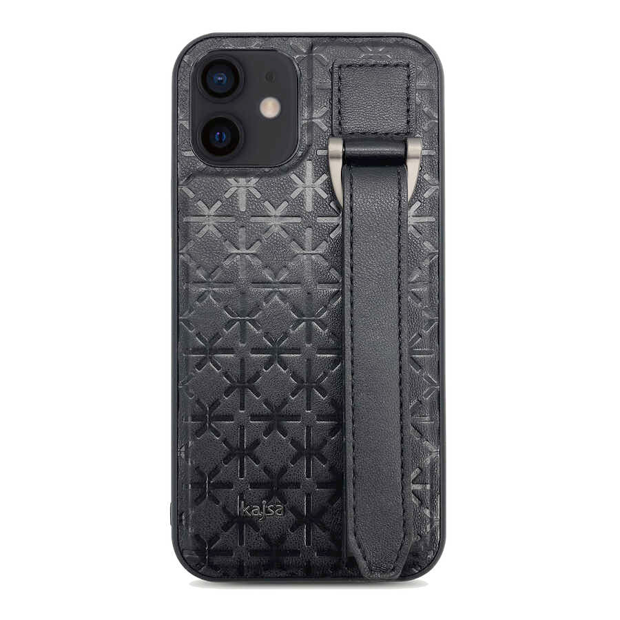 Apple iPhone 12 Kılıf Kajsa Neo Clasic Serisi Mono K Strap Kapak - Görsel 6
