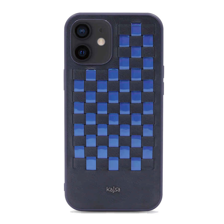 Apple iPhone 12 Kılıf Kajsa Preppie Serisi Spotlight Woven Kapak - Görsel 3