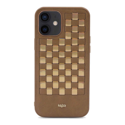 Apple iPhone 12 Kılıf Kajsa Preppie Serisi Spotlight Woven Kapak - Görsel 5