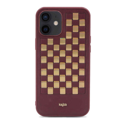 Apple iPhone 12 Kılıf Kajsa Preppie Serisi Spotlight Woven Kapak - Görsel 6