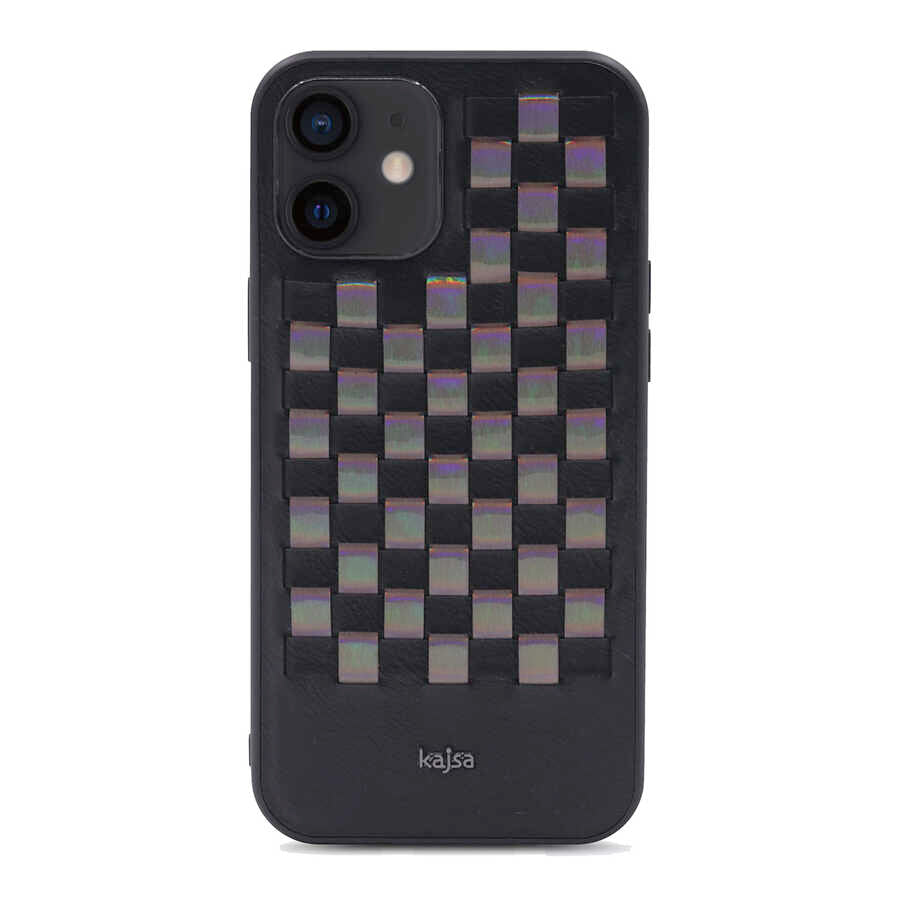 Apple iPhone 12 Kılıf Kajsa Preppie Serisi Spotlight Woven Kapak - Görsel 2