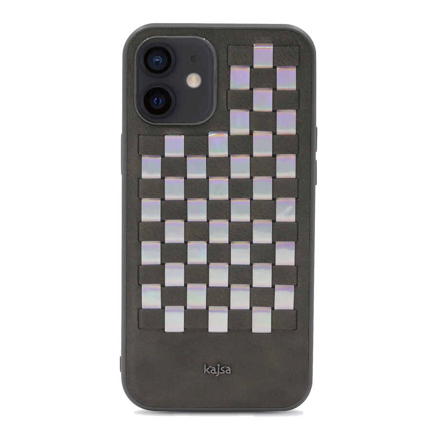 Apple iPhone 12 Kılıf Kajsa Preppie Serisi Spotlight Woven Kapak - Görsel 7