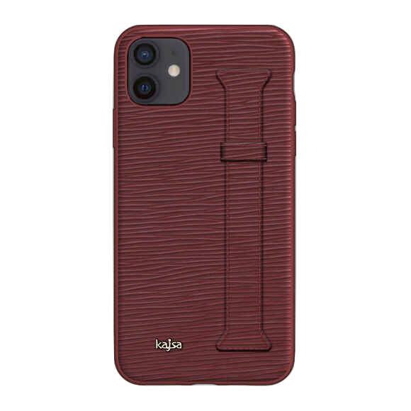 Apple iPhone 12 Kılıf Kajsa Wave Pattern Handstrap Kapak - Görsel 5