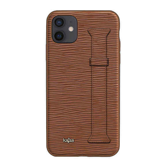 Apple iPhone 12 Kılıf Kajsa Wave Pattern Handstrap Kapak - Görsel 6