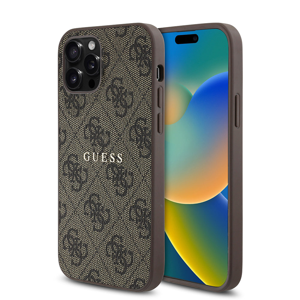 Apple iPhone 12 Pro Kılıf Guess Orjinal Lisanslı M-safe Şarj Özellikli 4G Desen Yazı Logolu Kapak - Görsel 2