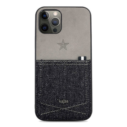 Apple iPhone 12 Pro Kılıf Kajsa Denim Kapak - Görsel 4