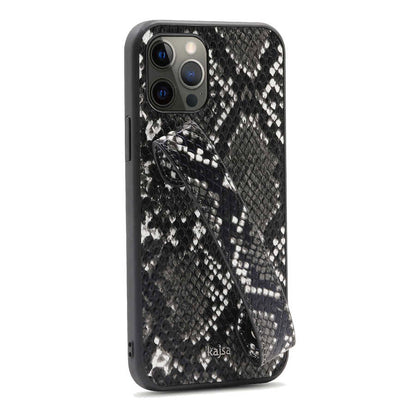 Apple iPhone 12 Pro Kılıf Kajsa Glamorous Serisi Snake Handstrap Kapak - Görsel 4