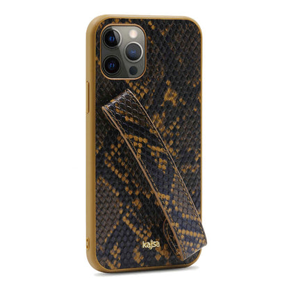 Apple iPhone 12 Pro Kılıf Kajsa Glamorous Serisi Snake Handstrap Kapak - Görsel 7