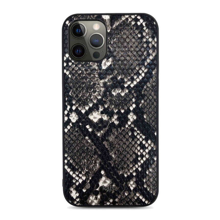 Apple iPhone 12 Pro Kılıf Kajsa Glamorous Serisi Snake Pattern Kapak - Görsel 4