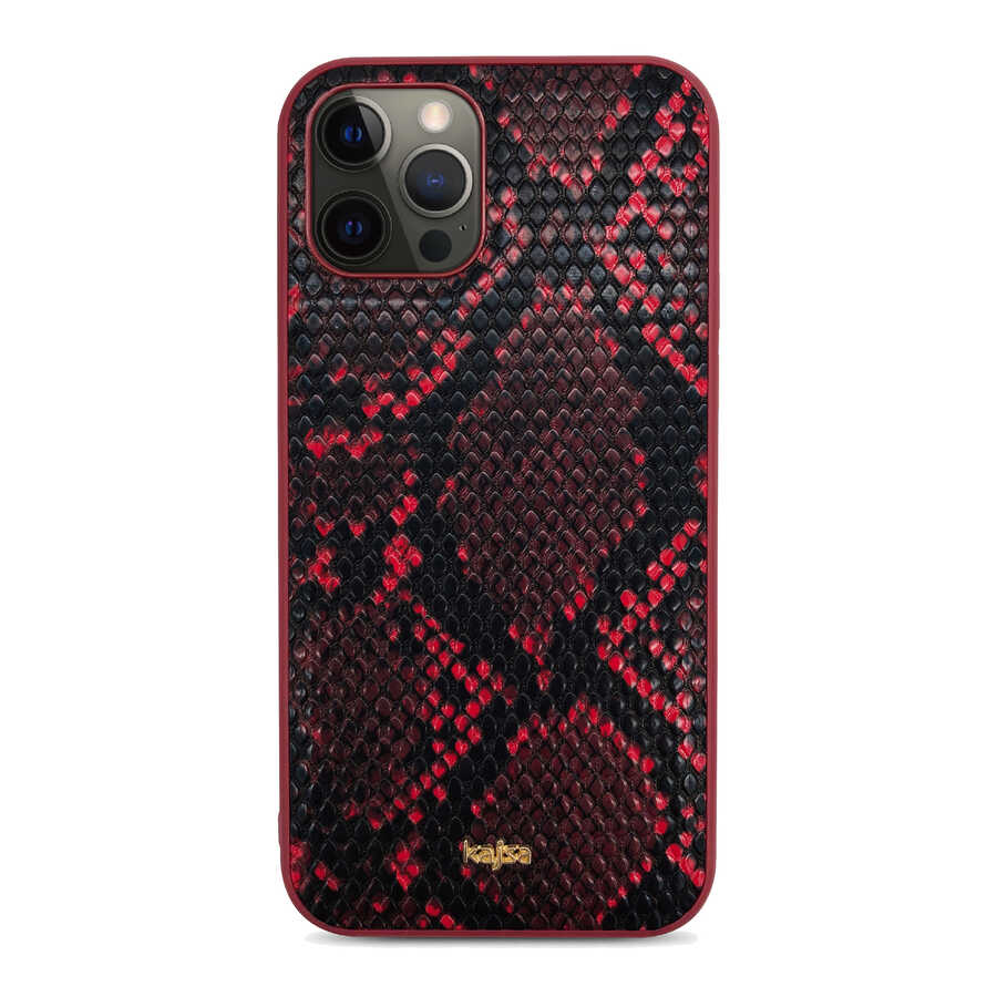 Apple iPhone 12 Pro Kılıf Kajsa Glamorous Serisi Snake Pattern Kapak - Görsel 6