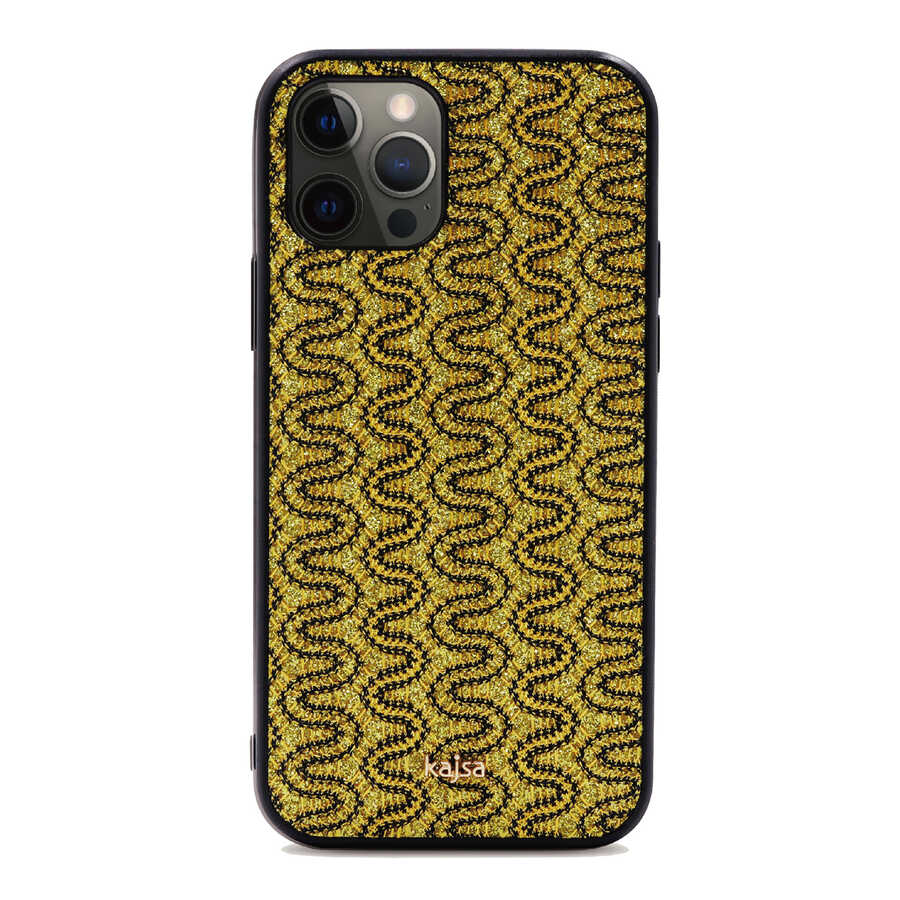 Apple iPhone 12 Pro Kılıf Kajsa Glamorous Serisi Waterfall Pattern Kapak - Görsel 5