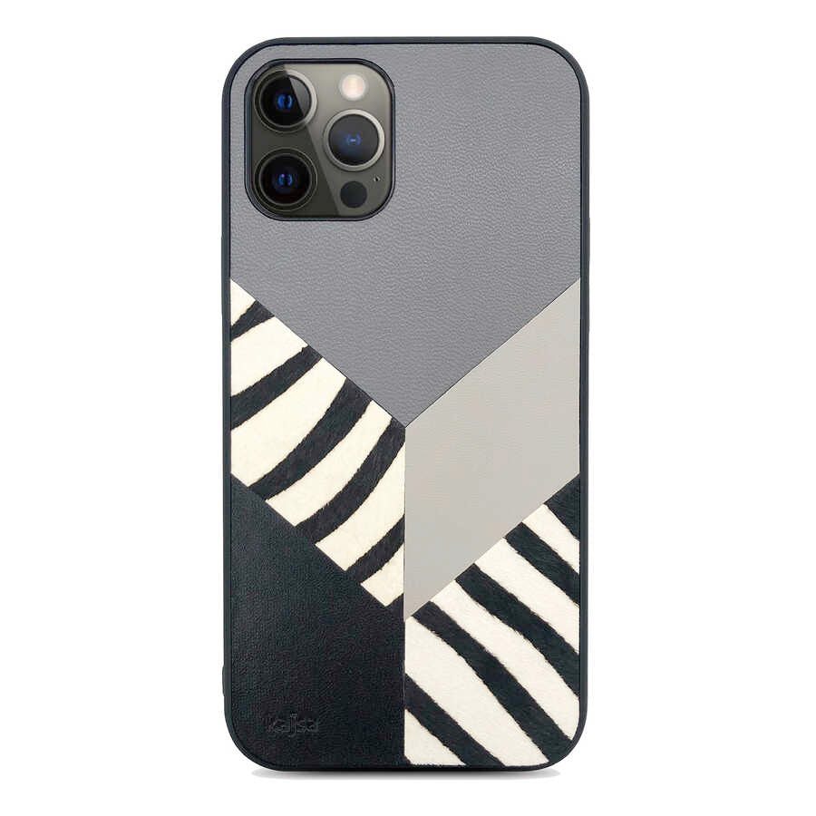 Apple iPhone 12 Pro Kılıf Kajsa Glamorous Serisi Zebra Combo Kapak - Görsel 3