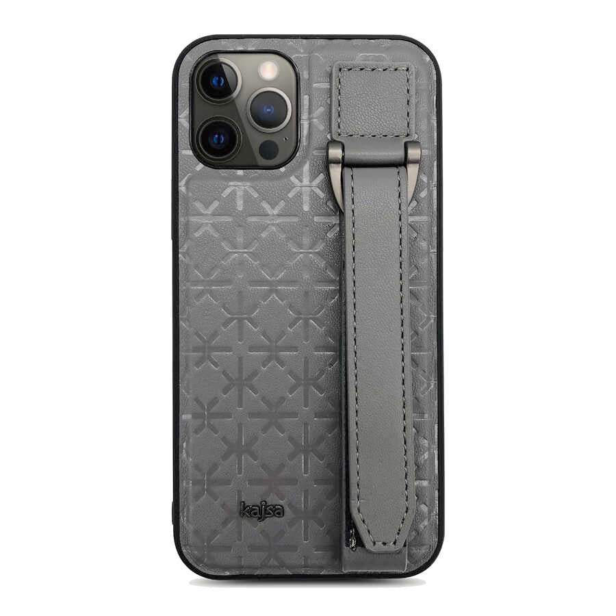 Apple iPhone 12 Pro Kılıf Kajsa Neo Clasic Serisi Mono K Strap Kapak - Görsel 5