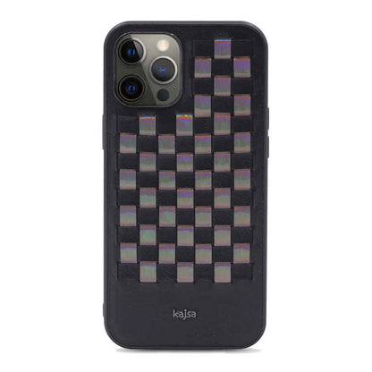 Apple iPhone 12 Pro Kılıf Kajsa Preppie Serisi Spotlight Woven Kapak - Görsel 2