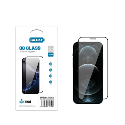 Apple iPhone 12 Pro Max Go Des OG Glass Antistatik Temperli Cam Ekran Koruyucu - Görsel 2