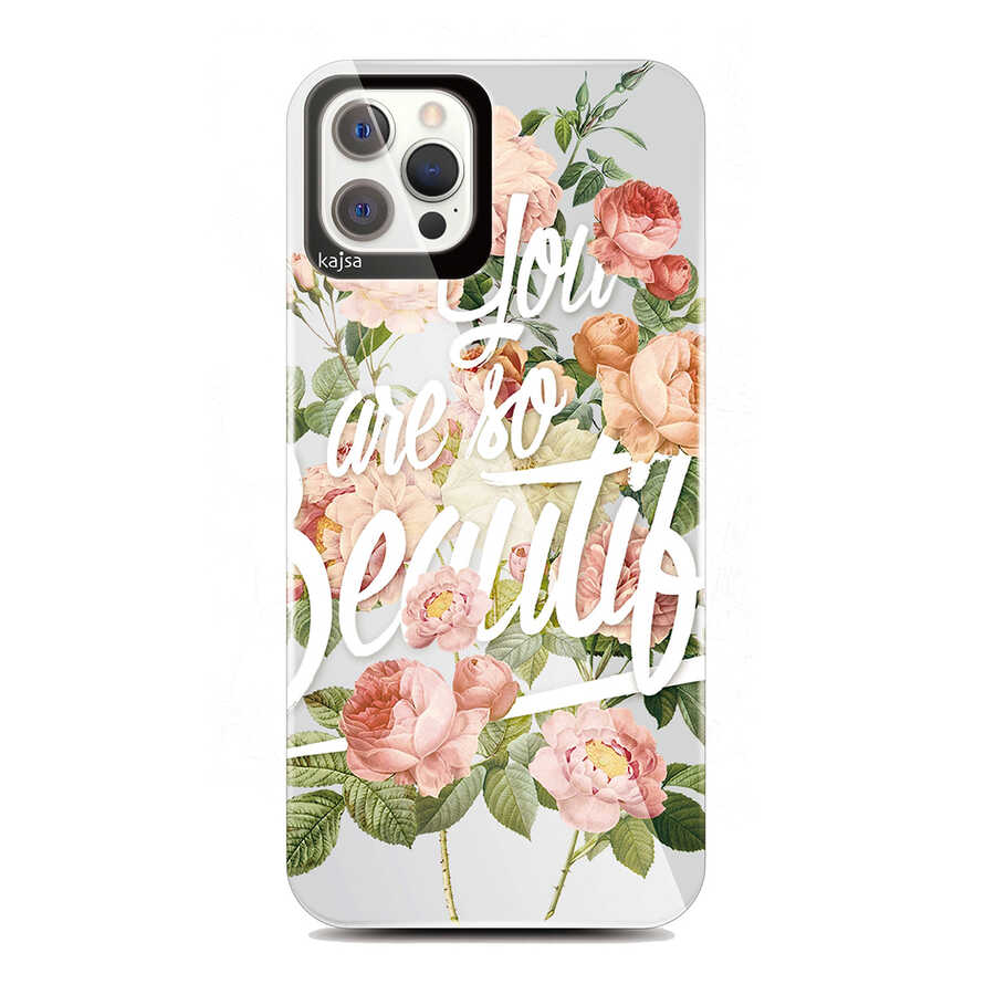 Apple iPhone 12 Pro Max Kılıf Kajsa Floral Kapak - Görsel 2