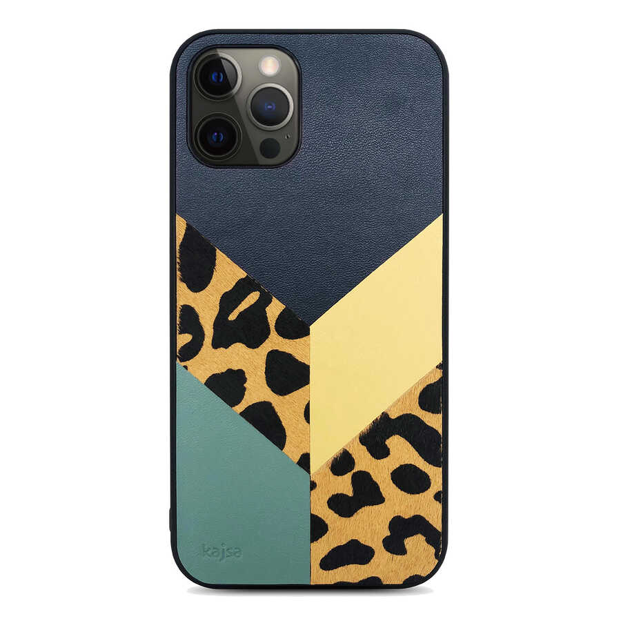 Apple iPhone 12 Pro Max Kılıf Kajsa Glamorous Serisi Leopard Combo Kapak - Görsel 2