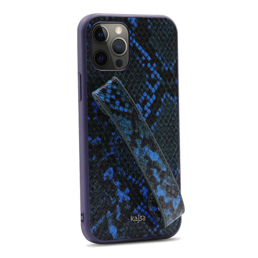 Apple iPhone 12 Pro Max Kılıf Kajsa Glamorous Serisi Snake Handstrap Kapak - Görsel 2