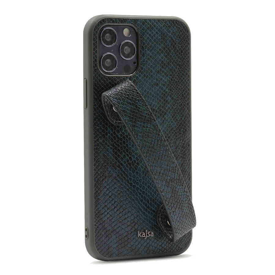 Apple iPhone 12 Pro Max Kılıf Kajsa Glamorous Serisi Snake Handstrap Kapak - Görsel 5