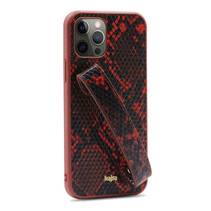 Apple iPhone 12 Pro Max Kılıf Kajsa Glamorous Serisi Snake Handstrap Kapak - Görsel 6