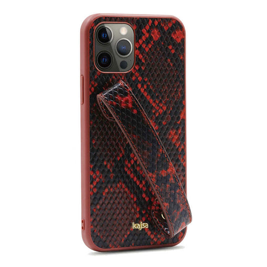 Apple iPhone 12 Pro Max Kılıf Kajsa Glamorous Serisi Snake Handstrap Kapak