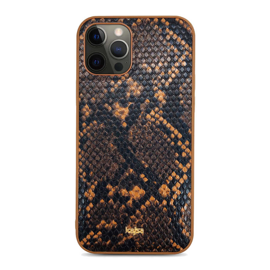 Apple iPhone 12 Pro Max Kılıf Kajsa Glamorous Serisi Snake Pattern Kapak - Görsel 7