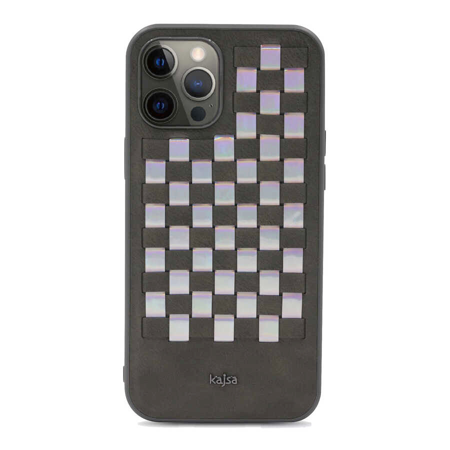 Apple iPhone 12 Pro Max Kılıf Kajsa Preppie Serisi Spotlight Woven Kapak - Görsel 7