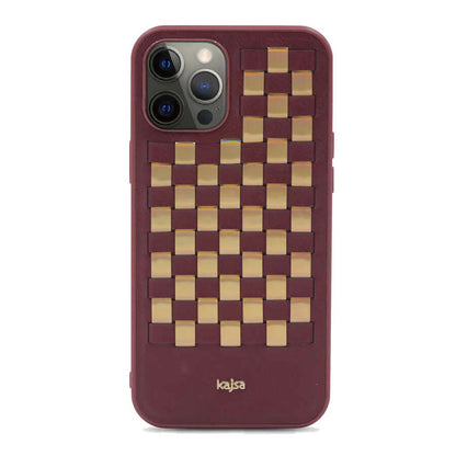 Apple iPhone 12 Pro Max Kılıf Kajsa Preppie Serisi Spotlight Woven Kapak - Görsel 6