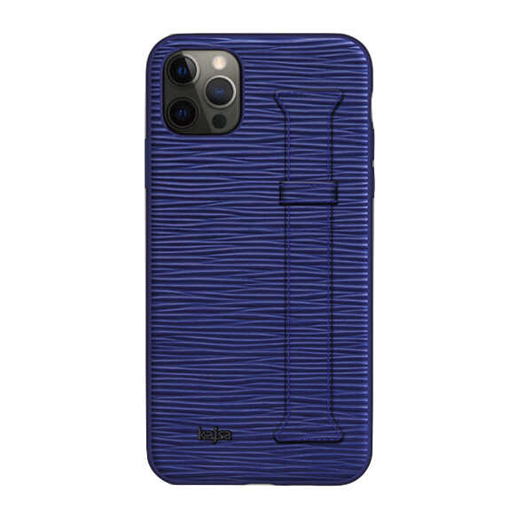 Apple iPhone 12 Pro Max Kılıf Kajsa Wave Pattern Handstrap Kapak - Görsel 3