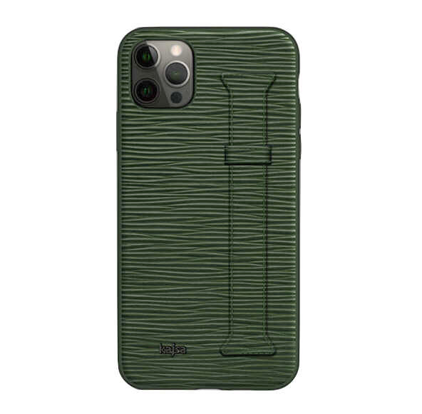 Apple iPhone 12 Pro Max Kılıf Kajsa Wave Pattern Handstrap Kapak - Görsel 4
