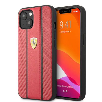 Apple iPhone 13 Kılıf Ferrari Orjinal Lisanslı PU Deri Ve Karbon Dizayn Kapak - Görsel 3