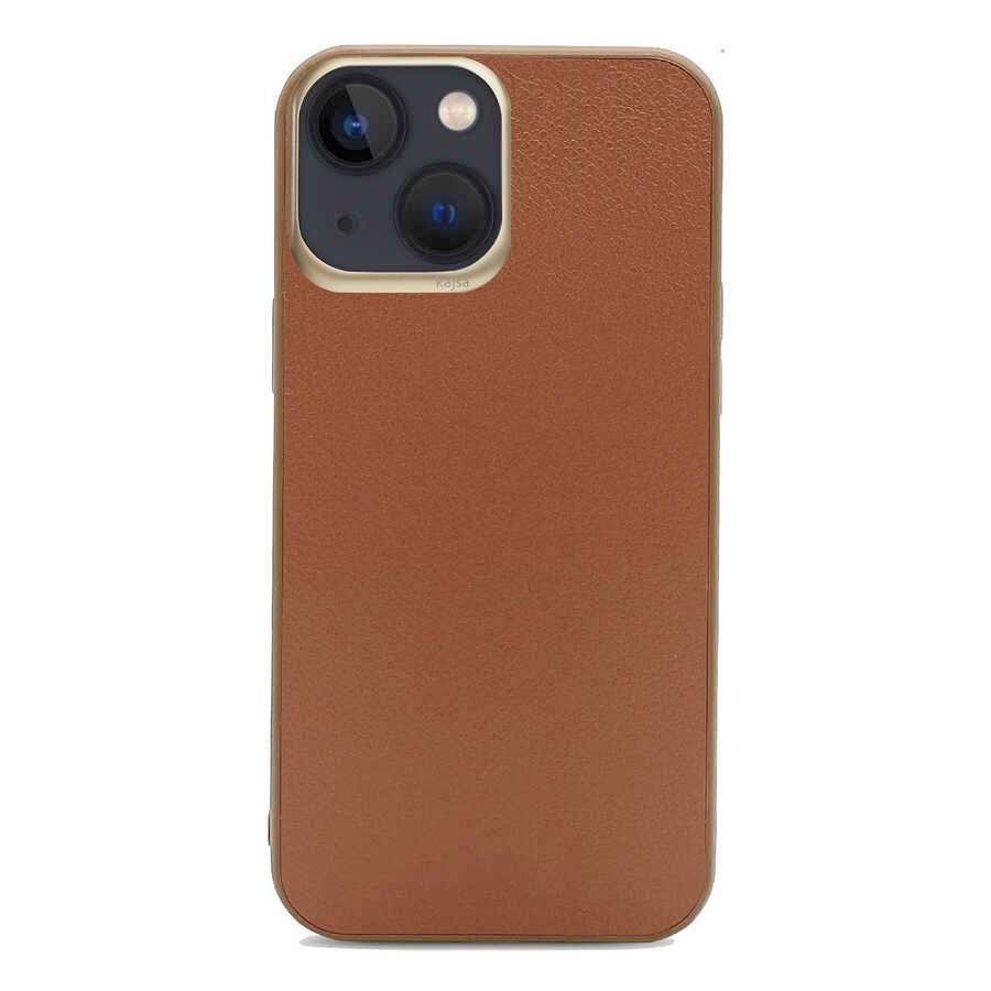 Apple iPhone 13 Kılıf Kajsa Luxe Collection Hakiki Deri Kapak - Görsel 4