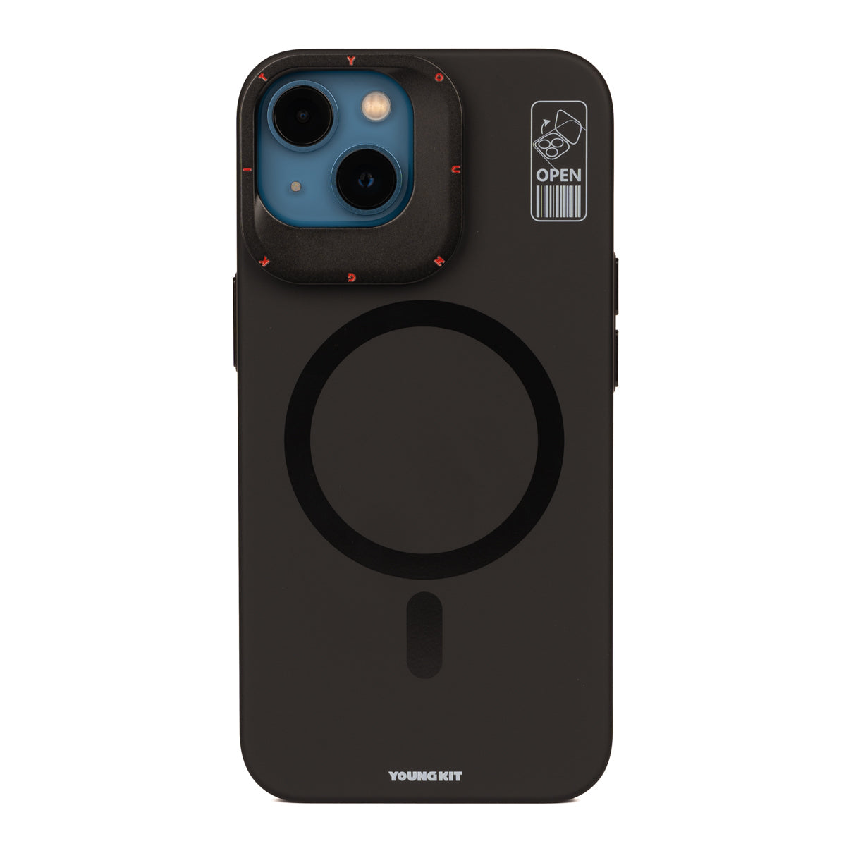 Apple iPhone 13 Kılıf M-safe Şarj Özellikli Standlı YoungKit Hermit Bracket Serisi Kapak - Görsel 2